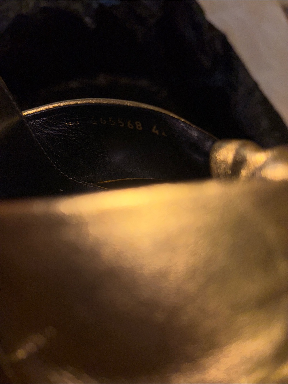 Saint Laurent Gold PAIGE Platform Wrap-Heel Sandals - Picture 8 of 8